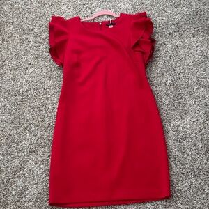 Tommy Hilfiger Red Ruffle Sleeve Mini Dress